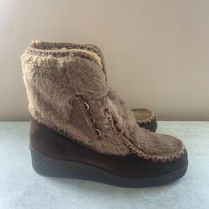 Yodelere Slippers Womens 7 Faux Shearling Indoor Outdoor Vintage New w/o Tags